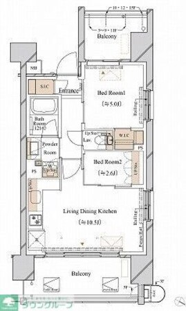 ブランシエスタ新丸子リバーフロントの物件間取画像
